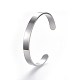 304 Stainless Steel Blank Cuff Bangles(BJEW-E361-11P)-1