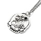 Skull Rhinestone Pendant Necklaces with Rolo Chains(NJEW-F309-08)-1