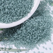 MIYUKI Delica Beads, Cylinder, Japanese Seed Beads, 11/0, (DB0385) Matte Sea Glass Green Luster, 1.3x1.6mm, Hole: 0.8mm, about 20000pcs/bag, 100g/bag(SEED-J020-DB0385)