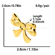 304 Stainless Steel Butterfly Stud Earrings for Women, Elegant and Stylish, Golden, 20x28mm(RT1421-2)