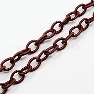 Handmade Nylon Cable Chains Loop, Oval, Saddle Brown, 8~9x11~13x2mm, about 85cm/strand, 33.5 inch(EC-A001-13)
