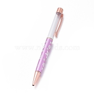 Christmas Creative Empty Tube Black Ink Ballpoint Pens, with Snowflake Pattern Plated, for DIY Glitter Epoxy Resin Crystal Ballpoint Pen Herbarium Pen Making, Violet, 144x13x10mm(AJEW-K028-A04)