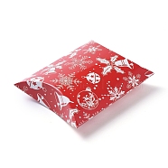 Christmas Gift Card Pillow Boxes, for Holiday Gift Giving, Candy Boxes, Xmas Craft Party Favors, Red, 16.5x13x4.2cm(X-CON-E024-01B)
