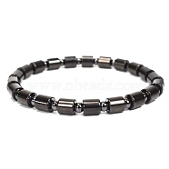 Iron & Synthetic Hematite Column Beaded Stretch Bracelet(RD5622-2)