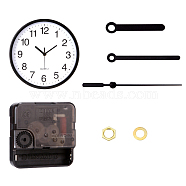 Plastic Long Shaft Clock Movement Mechanism, with Aluminum Pointer, Black, 56x56x16mm, Pin: 12x6mm(CLOC-PW0001-03A-02)
