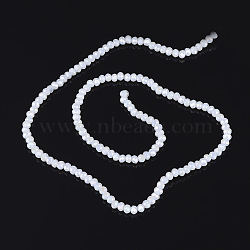 Electroplate Glass Bead Strands, Full Luster Plated, Faceted, Rondelle, WhiteSmoke, 3.5x2.5~3mm, Hole: 1mm, about 120pcs/strand, 13.7~14.1 inch(33~34cm)(GLAA-F001-3x2mm-30L)