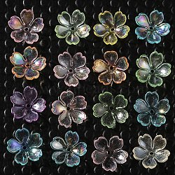 Transparent Electroplate Acrylic Bead Caps, 5-Petal, Flower, Mixed Color, 15mm, about 2030pcs/500g(TACR-CJC0001-05)