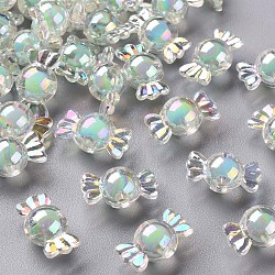 Transparent Acrylic Beads, Bead in Bead, AB Color, Candy, Aquamarine, 9x17x8.5mm, Hole: 2mm, about 960pcs/500g(TACR-S152-03B-SS2111)
