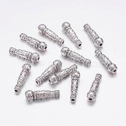 Tibetan Style Alloy Beads, Lead Free & Nickel Free & Cadmium Free, Column, Antique Silver, about 22.5x7mm, Hole: 2.4mm(LF0688Y-NF)