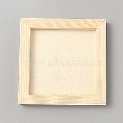 DIY Children Wood Decoration Clay Picture Frame, PapayaWhip, Square, 119x118x13.5mm, Inner Diameter: 93x93mm(WOOD-WH20008-07G)