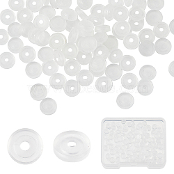 100Pcs Comfort Silicone Pads for Screw Back Clip on Earrings, Anti-Pain, Clip on Earring Cushion, Clear, 5.5x1.5mm, Hole: 1.6mm(FIND-SC0003-18)