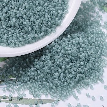 MIYUKI Delica Beads, Cylinder, Japanese Seed Beads, 11/0, (DB0385) Matte Sea Glass Green Luster, 1.3x1.6mm, Hole: 0.8mm, about 20000pcs/bag, 100g/bag