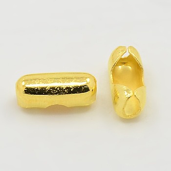 Iron Ball Chain Connectors, Golden Color, 10mm long, 4mm wide, 4mm thick, hole: 2.5mm, Fit for 3.2mm ball chain