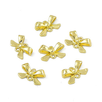 Rack Plating Alloy Chandelier Components, 2-Loop Link Pendants, Bowknot, Light Gold, 11x17x5mm, Hole: 1.5mm