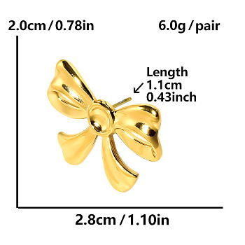 304 Stainless Steel Butterfly Stud Earrings for Women, Elegant and Stylish, Golden, 20x28mm