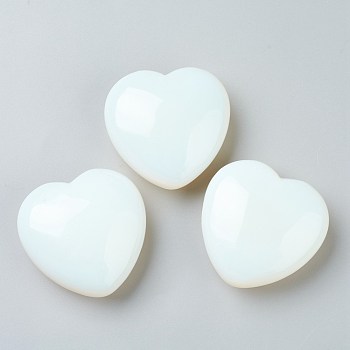 Opalite Beads, No Hole/Undrilled, Heart, 44.5~45x45~46x20.5~21mm