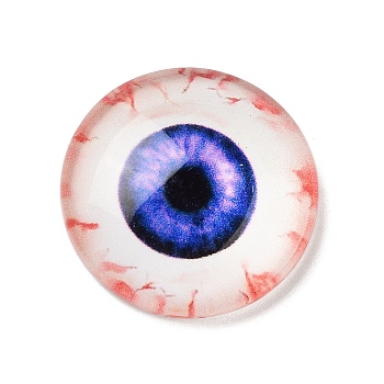 Halloween Translucent Resin Decoden Cabochons, Evil Eye, Mauve, 18x5mm