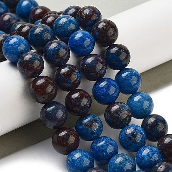 Natural Blue Opal Beads Strands, Round, 6~6.5mm, Hole: 1mm, about 60pcs/strand, 14.96~15.35''(38~39cm)