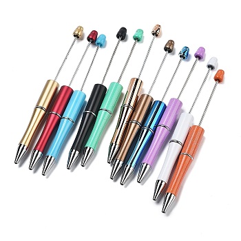 (Defective Closeout Sale: Pen Oxidation) Plastic Beadable Pens, Ballpoint Pen, for DIY Pen Decoration, Mixed Color, 150x12mm