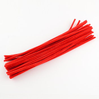 11.8 inch Pipe Cleaners, DIY Chenille Stem Tinsel Garland Craft Wire, Orange Red, 300x5mm
