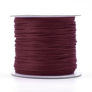 Nylon Thread, Nylon Jewelry Cord for Custom Woven Jewelry Making, Dark Red, 0.6mm, about 142.16 yards(130m)/roll