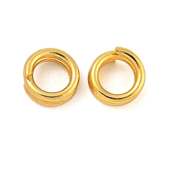 Brass Split Rings, Double Loops Jump Rings, Real 18K Gold Plated, 4x2mm, Inner Diameter: 3mm, Single Wire: 0.7mm, 270pcs/20g