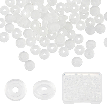 100Pcs Comfort Silicone Pads for Screw Back Clip on Earrings, Anti-Pain, Clip on Earring Cushion, Clear, 5.5x1.5mm, Hole: 1.6mm
