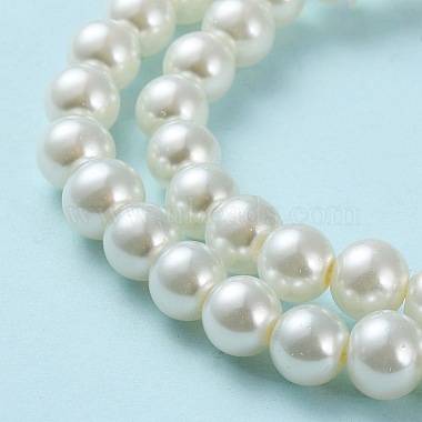 Baking Painted Pearlized Glass Pearl Round Bead Strands(HY-Q330-8mm-02)-4
