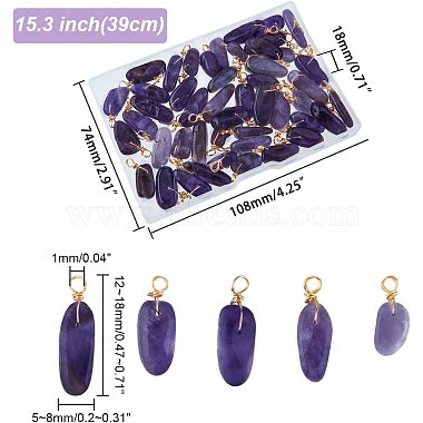 superfindings 50pcs pendentifs en améthyste naturelle(FIND-FH0005-16)-2