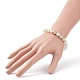 Bracelet extensible en pierre de lune blanche naturelle et tête de bouddha en alliage(BJEW-JB08913-01)-4