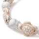bracelets extensibles en perles de tortue turquoise synthétique(BJEW-TA00455-02)-3