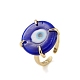 Lampwork Evil Eye Open Cuff Ring(RJEW-C051-01G-07)-1