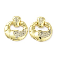 Brass with Cubic Zirconia Pendants, Ring, Real 16K Gold Plated, 29x25x3.5mm, Hole: 4x3mm(KK-K353-06G)