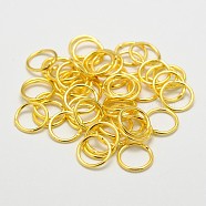 Brass Round Rings, Soldered Jump Rings, Closed Jump Rings, Cadmium Free & Nickel Free & Lead Free, 18K Gold Plated, 18 Gauge, 6x1mm, Inner Diameter: 4mm(KK-WH0084-05B-G)