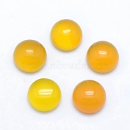 Natural Agate Cabochons, Flat Round, Dyed & Heated, 8x3~4mm(G-E492-H-08)