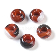 Natural Agate European Beads, Large Hole Beads, Rondelle, Dyed & Heated, 14x7~8mm, Hole: 6mm(G-G740-14x8mm-36)