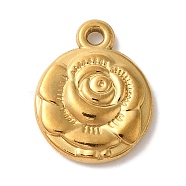 Ion Plating(IP) 304 Stainless Steel Pendants, Flower Charm, Real 18K Gold Plated, 16x13x2.5mm, Hole: 1.5mm(STAS-C110-04G)