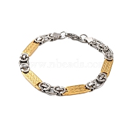 304 Stainless Steel Link Chain Bracelets, with 201 Stainless Steeel Findings, Golden & Stainless Steel Color, 8-1/4 inch(21cm)(BJEW-B078-141GP)