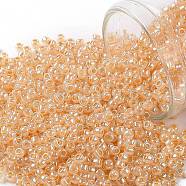 TOHO Round Seed Beads, Japanese Seed Beads, (904) Ceylon Apricot, 11/0, 2.2mm, Hole: 0.8mm, about 1110pcs/10g(X-SEED-TR11-0904)