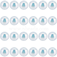 BENECREAT ABS Plastic Imitation Pearl Beads, AB Color Plated, Round, White, 7.5~8mm, Hole: 1.8mm, 24pcs/box(KY-BC0001-30)