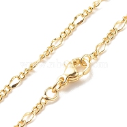 Brass Figaro Chains Necklace for Women, Cadmium Free & Lead Free, Real 18K Gold Plated, 17.13 inch(43.5cm)(NJEW-P265-30G)
