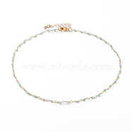 Faceted Round Natural Amazonite Beaded Necklaces, with Brass Lobster Claw Clasps, Golden, 16-1/8 inch(41cm)(NJEW-JN03215-03)