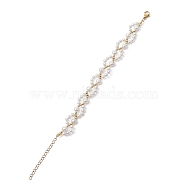 Shell Pearl Beaded Bracelets, White, 7-1/4 inch(18.5cm)(BJEW-TA00454)