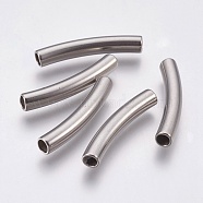 304 Stainless Steel Tube Beads, Stainless Steel Color, 25x5mm, Hole: 3.5mm(STAS-P196-21)