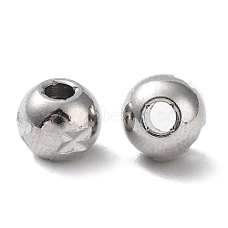 Non-Tarnish 303 Stainless Steel Beads, Round, Stainless Steel Color, 5.5x5mm, Hole: 2mm(STAS-Q302-06A-P)