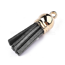 Faux Suede Tassel Pendant Decorations, with CCB Plastic Cord Ends, Slate Gray, 35~37x10mm, Hole: 2.5~3mm(FIND-T002-B45)
