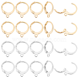 304 Stainless Steel Leverback Earring Findings, with Loop, Bead Container, Golden & Stainless Steel Color, 6.8x5.2x1.1cm, 60pcs/box(STAS-UN0001-44)