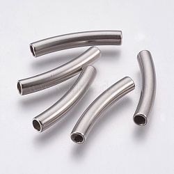 Tarnish Resistant 304 Stainless Steel Tube Beads, Stainless Steel Color, 25x5mm, Hole: 3.5mm(STAS-P196-21)