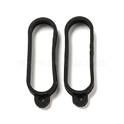Anti-Lost Silicone Pendant, for Electronic Stylus & Lighter Making, Black, 48.5~49x16x6mm, Hole: 3mm, Inner Diameter: 40x12mm(SIL-XCP0001-12)