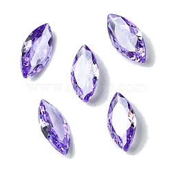 Cubic Zirconia Cabochons, Point Back, Horse Eye, Slate Blue, 8x4x2mm(ZIRC-P116-02A-11)